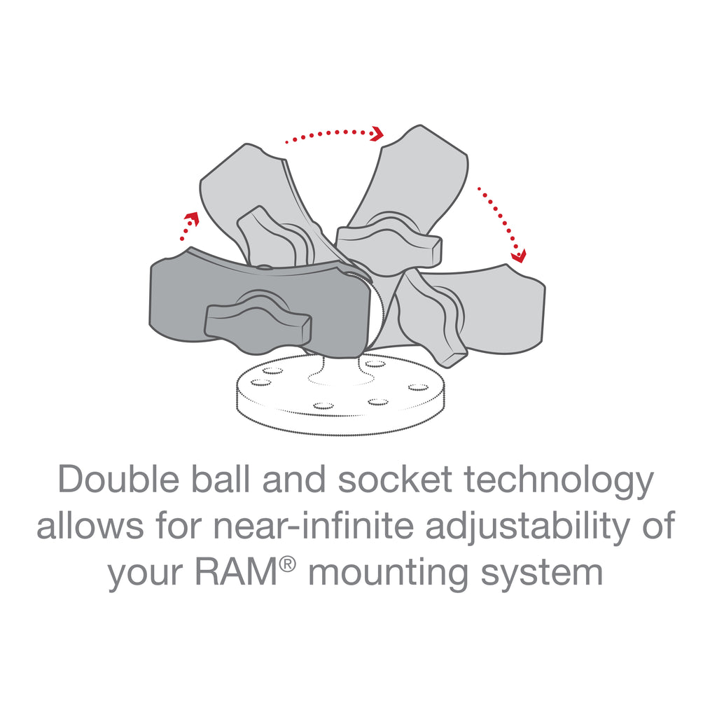 RAM Composiet Dubbele Socket Arm - B Maat Medium - RAM Mounts RAP-B-201U afbeelding 2