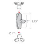 RAM Composiet Dubbele Socket Arm - B Maat Medium - RAM Mounts RAP-B-201U afbeelding 3