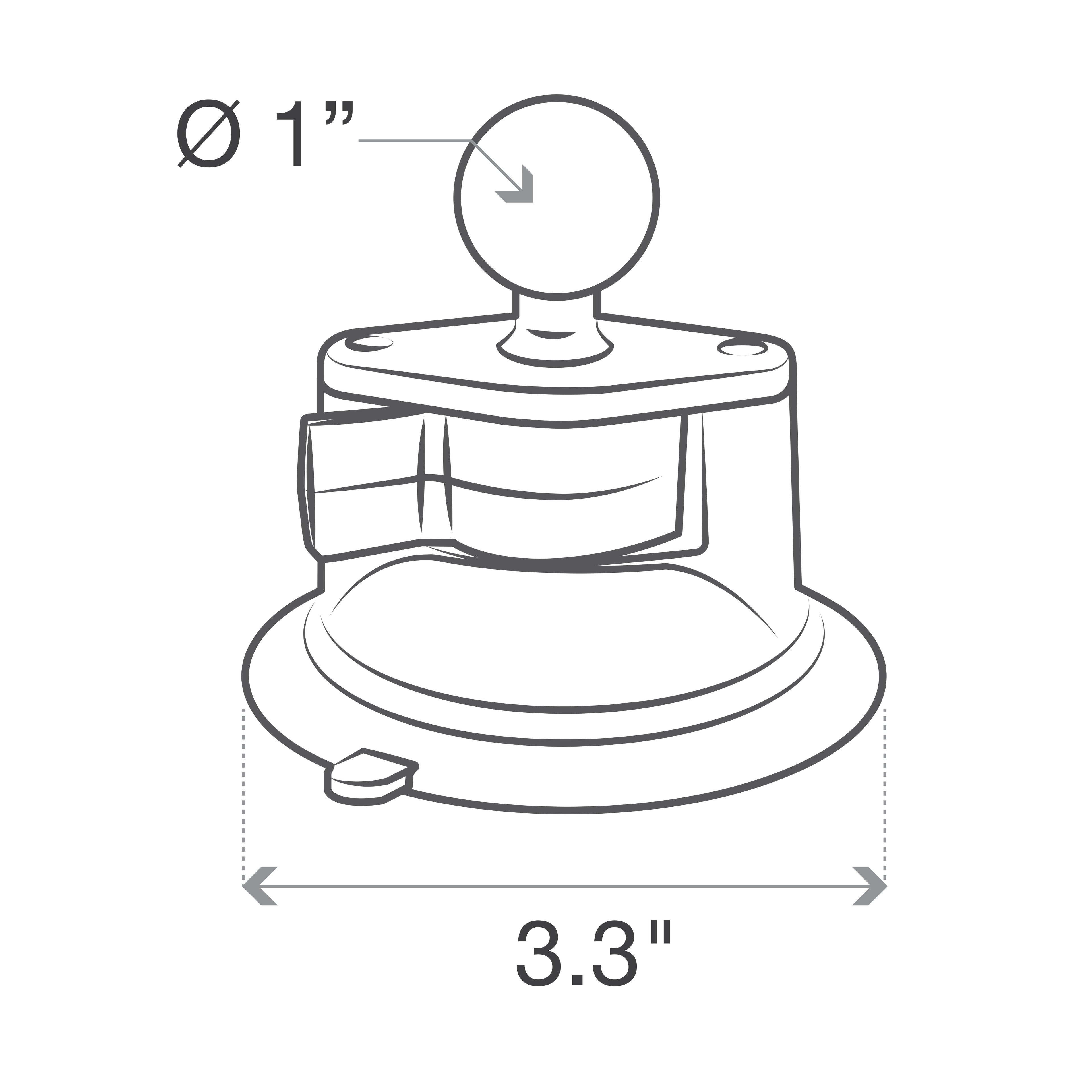 RAM Twist-Lock™ Composite Zuigcupbasis met Bal - RAM Mounts RAP-B-224-1U afbeelding 5