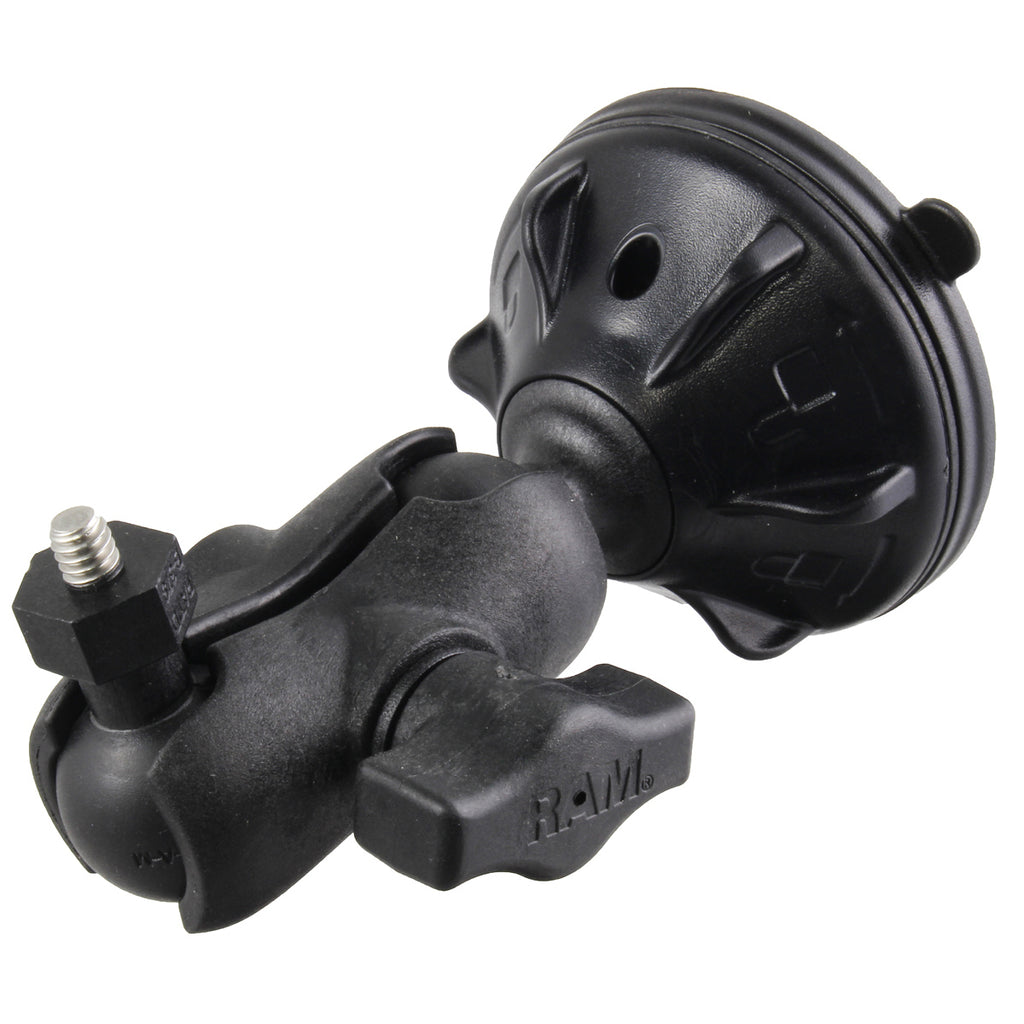RAM twist lock laagprofiele zuigmondstuk met 064 cm 025 20 camera adapter - RAM Mounts RAP-B-224-2-A-379-252025U