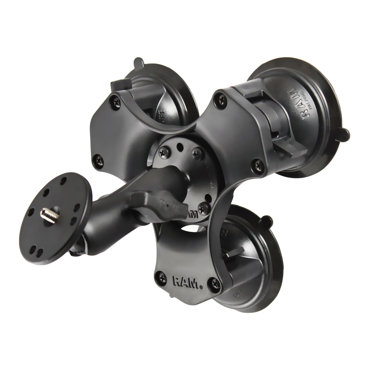 RAM twist lock drievoudige zuignap met ronde plaat en 14 20 bout - RAM Mounts RAP-B-365-224-202AU