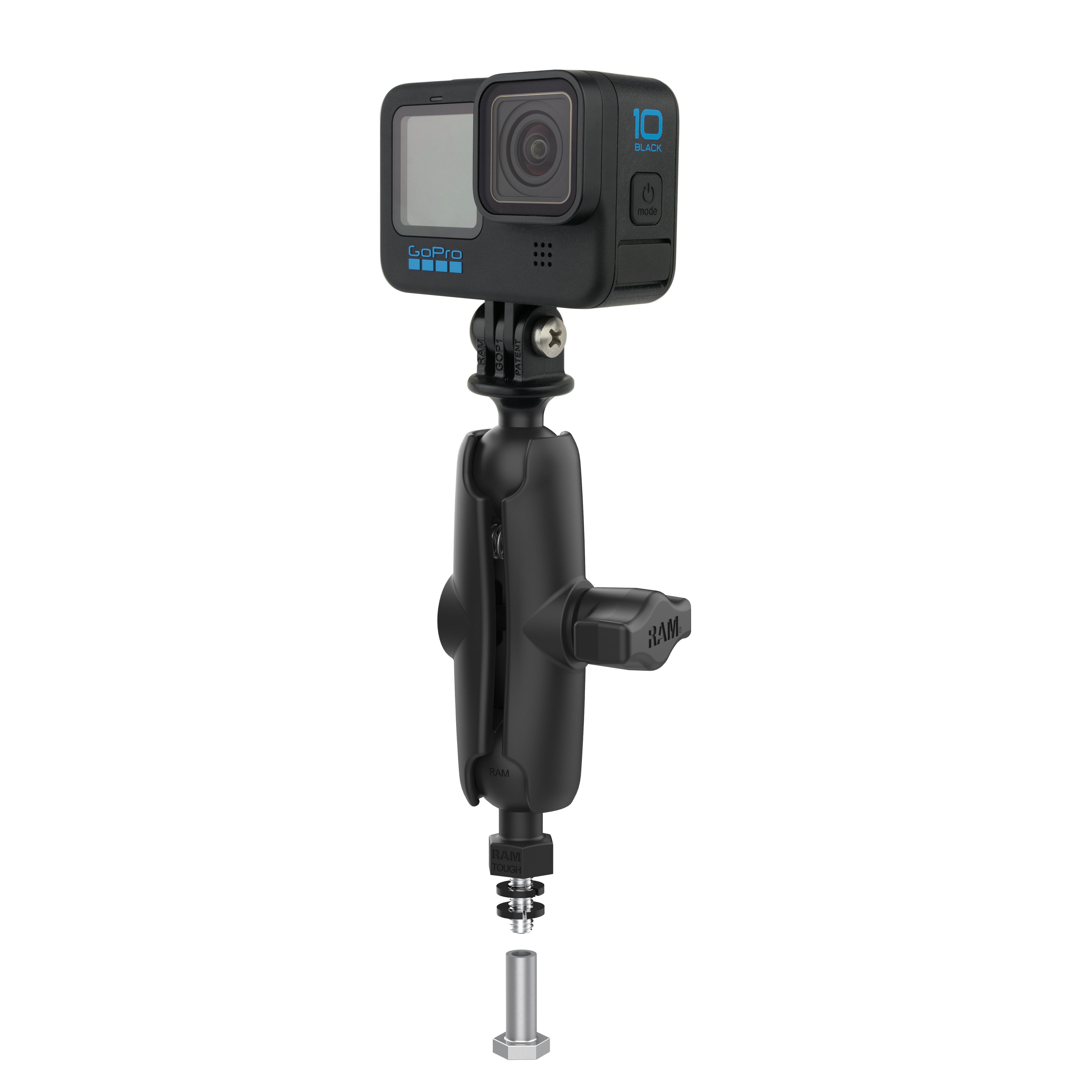 RAM Tough-Ball™ bevestiging met Actiecamera Adapter voor Bronco Motorkap Tie Down - RAM Mounts RAP-B-379-252062-2SLW-A-GOP1U afbeelding 1