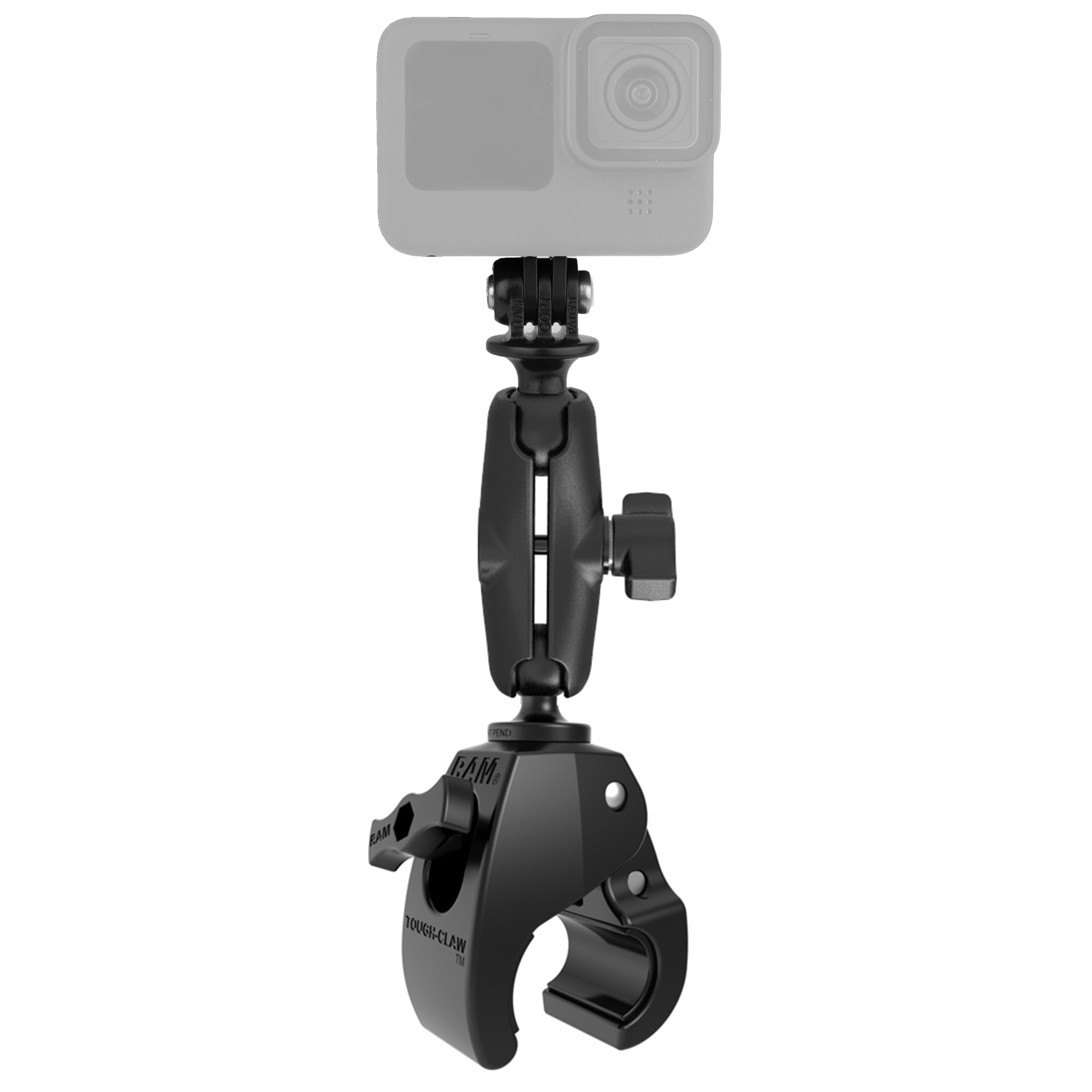 RAM tough claw medium klem montage met universele actiecamera adapter - RAM Mounts RAP-B-404-GOP1U