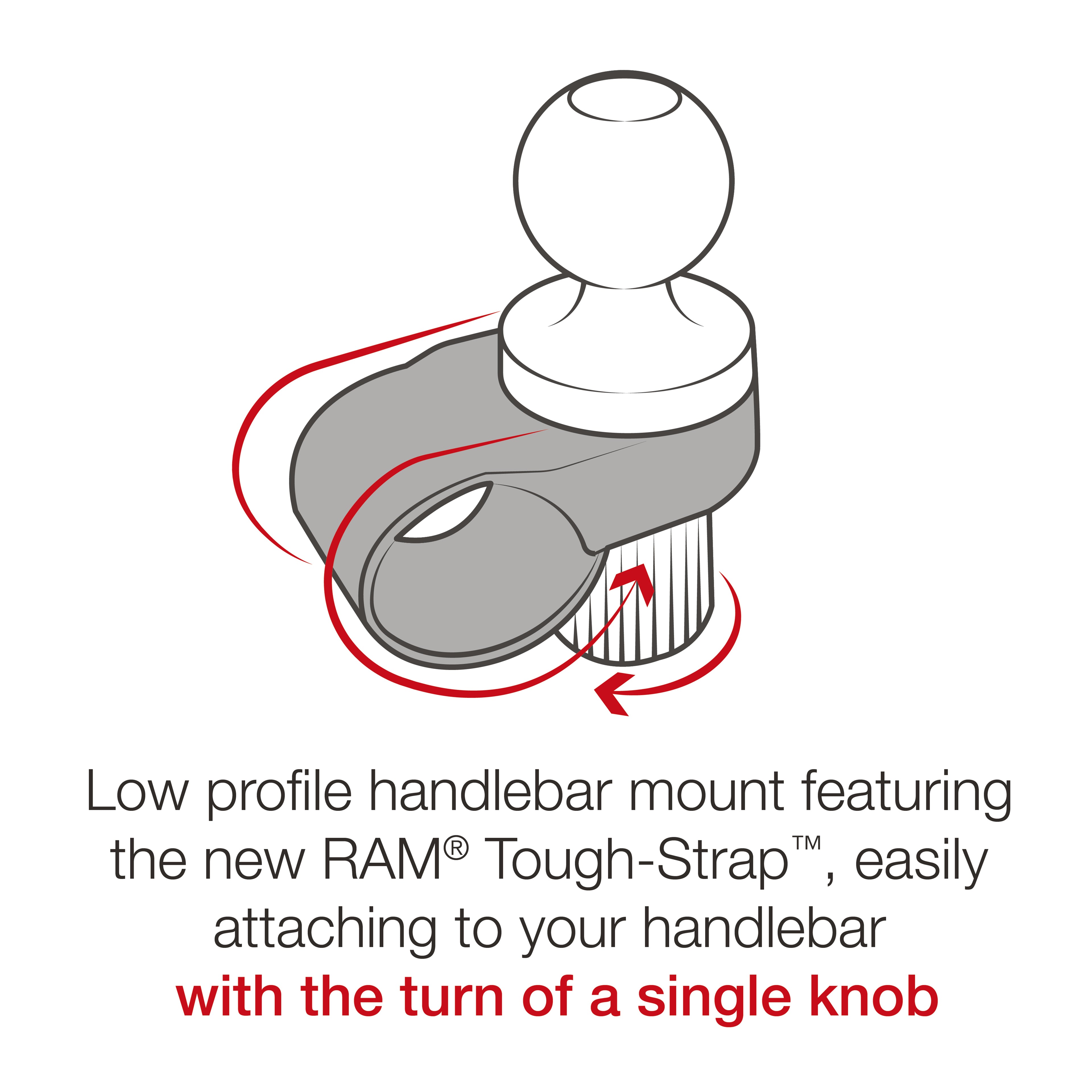 RAM Quick-Grip™ Telefoonhouder met RAM Tough-Strap™ Stuurbasis - RAM Mounts RAP-B-460-A-PD3U afbeelding 9