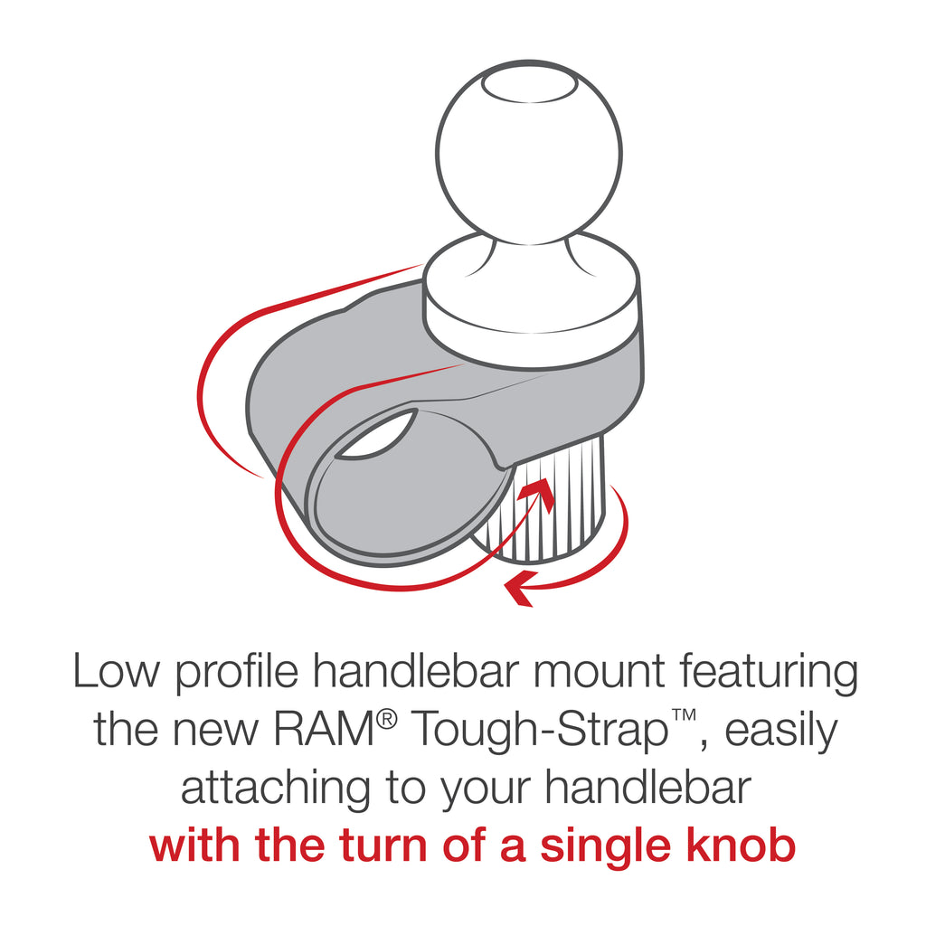 RAM Quick-Grip™ XL Telefoonhouder met RAM Tough-Strap™ Stuurhouder Basis - RAM Mounts RAP-B-460-A-PD4U afbeelding 5