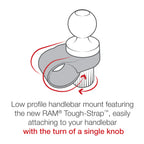 RAM Quick-Grip™ XL Telefoonhouder met RAM Tough-Strap™ Stuurhouder Basis - RAM Mounts RAP-B-460-A-PD4U afbeelding 5