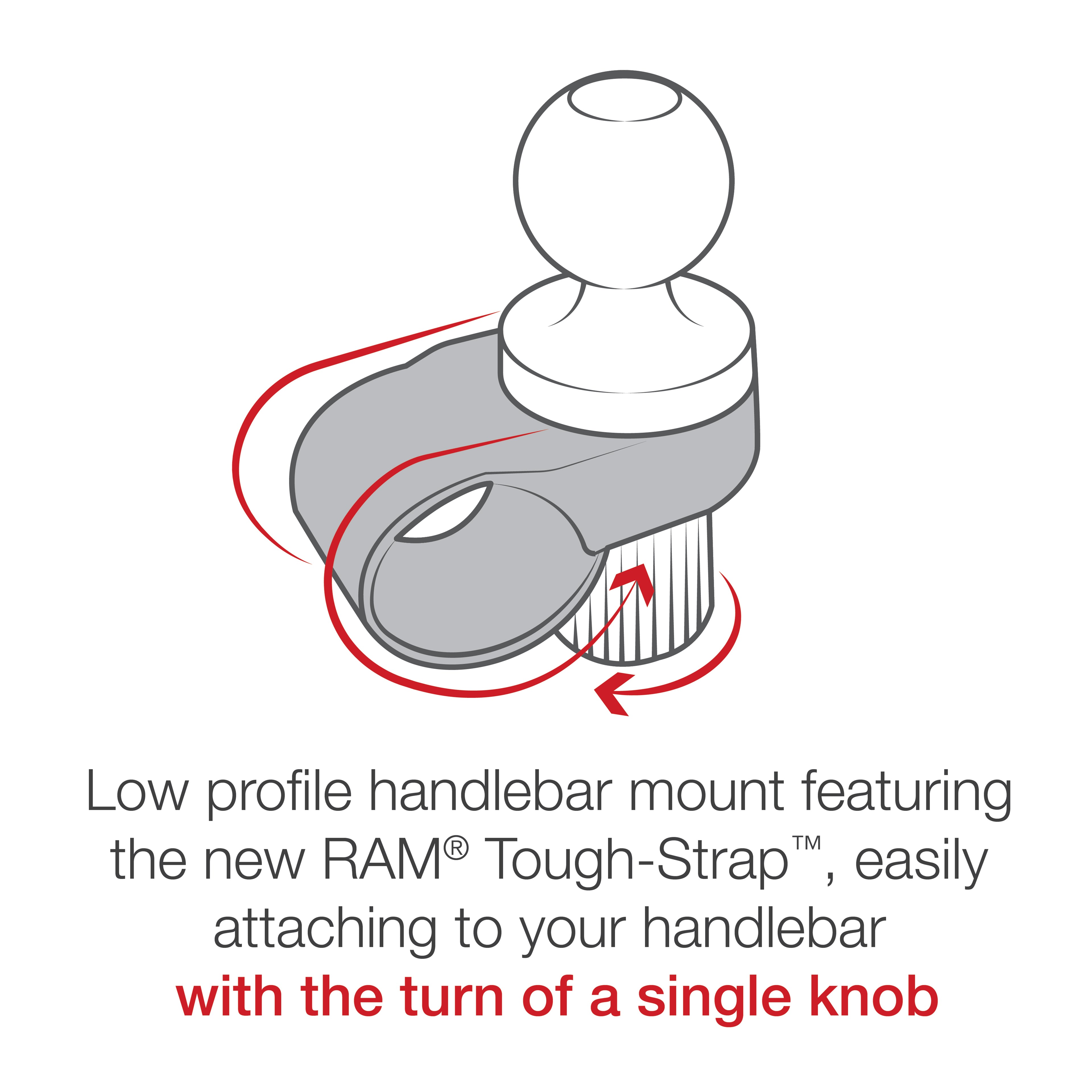 RAM Quick-Grip™ XL Telefoonhouder met RAM Tough-Strap™ Stuurhouder Basis - RAM Mounts RAP-B-460-A-PD4U afbeelding 5