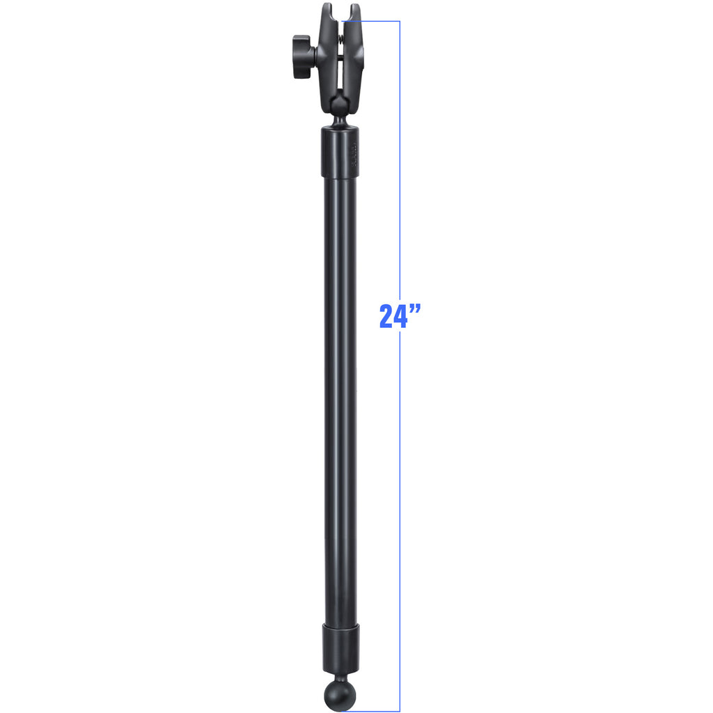 RAM 24" PVC-buispers met baluiteinden en dubbel socketarm - RAM Mounts RAP-BB-230-24-201U afbeelding 1