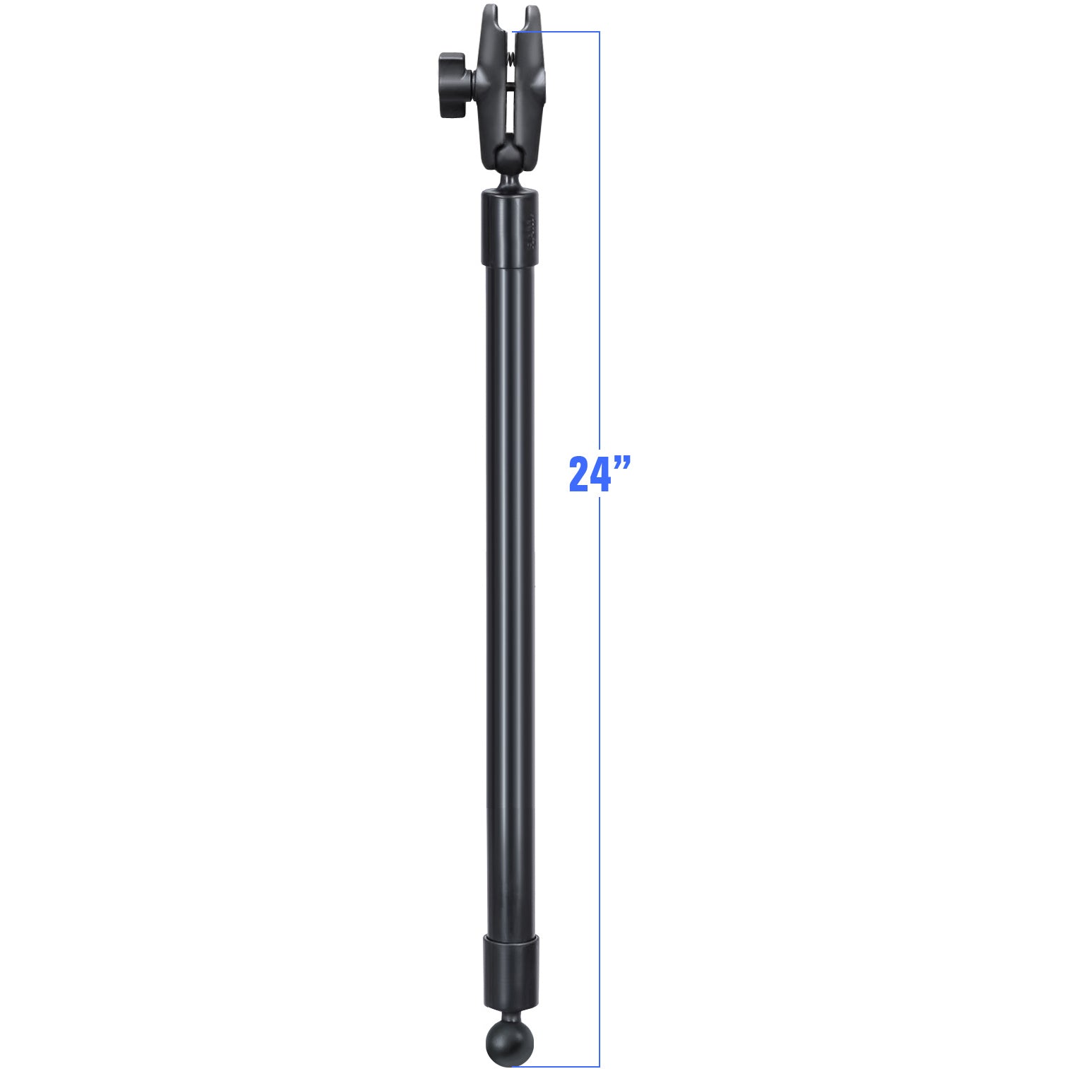RAM 24" PVC-buispers met baluiteinden en dubbel socketarm - RAM Mounts RAP-BB-230-24-201U afbeelding 1
