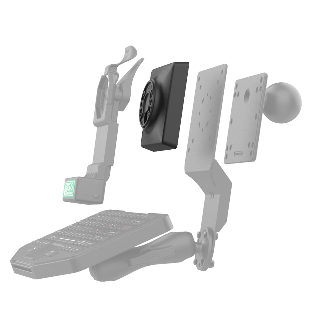 RAM 100mm & 75mm VESA naar AMPS gatpatroon adapterplaat - RAM Mounts RAP-DOCK-D10VU afbeelding 2