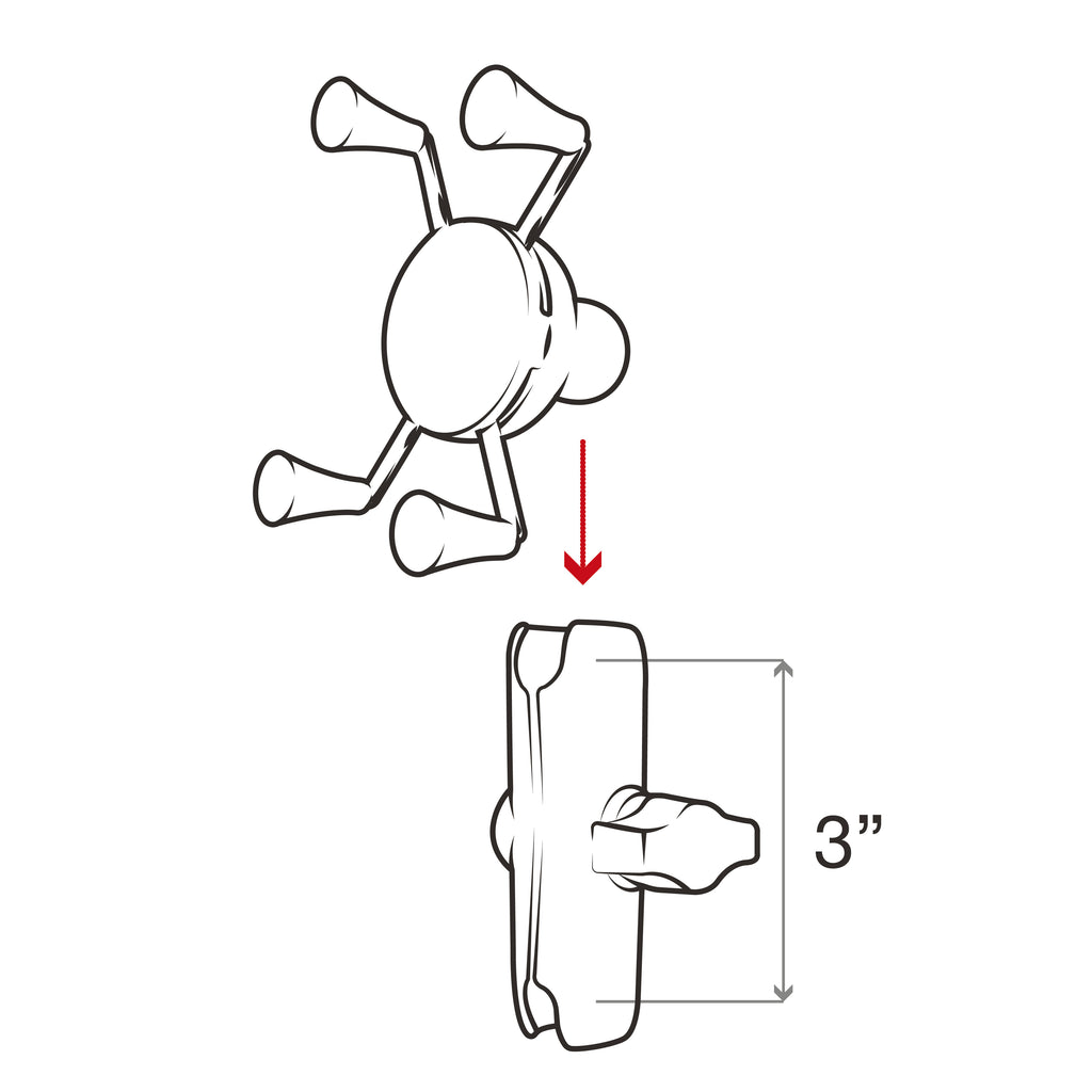 RAM X-Grip® Telefoonhouder met Composiet Dubbele Socketarm - RAM Mounts RAP-HOL-UN7B-201U afbeelding 5
