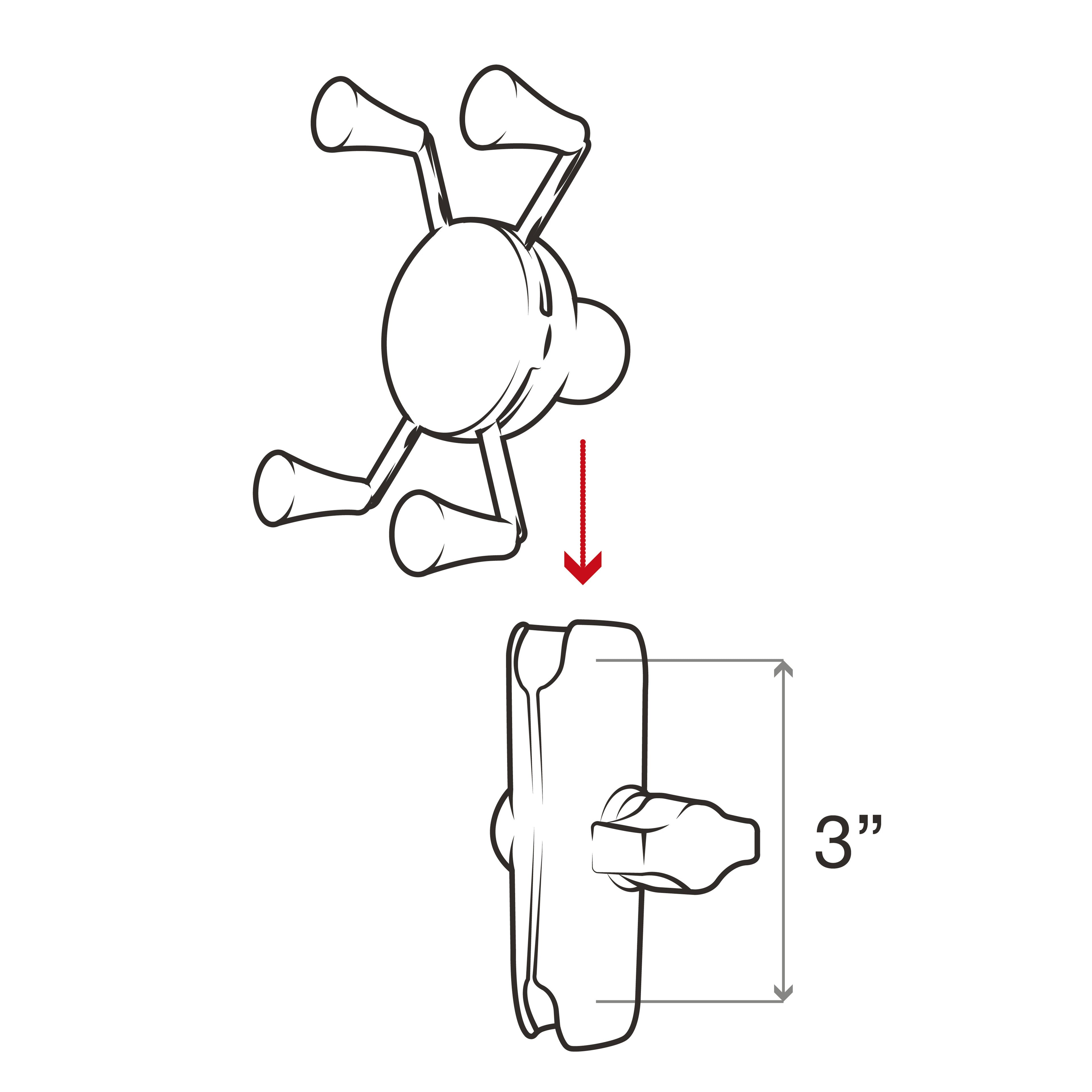 RAM X-Grip® Telefoonhouder met Composiet Dubbele Socketarm - RAM Mounts RAP-HOL-UN7B-201U afbeelding 5