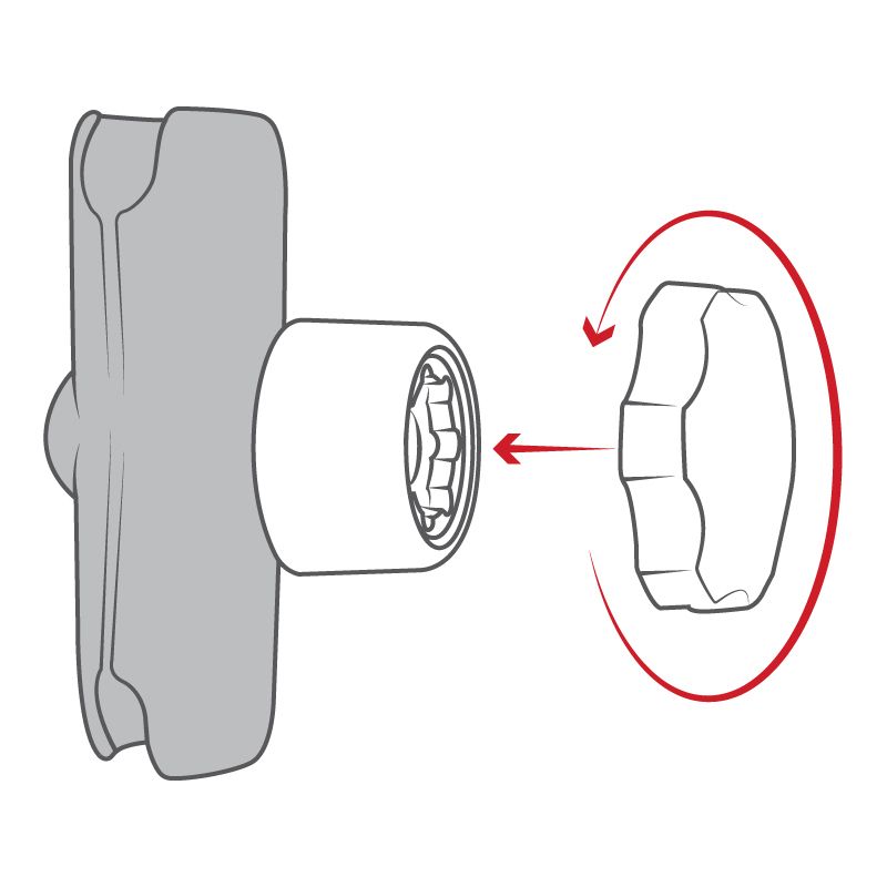 RAM Pin-Lock™ Veiligheidsknop voor C-maatsleufarmen - RAM Mounts RAP-S-KNOB5U afbeelding 4