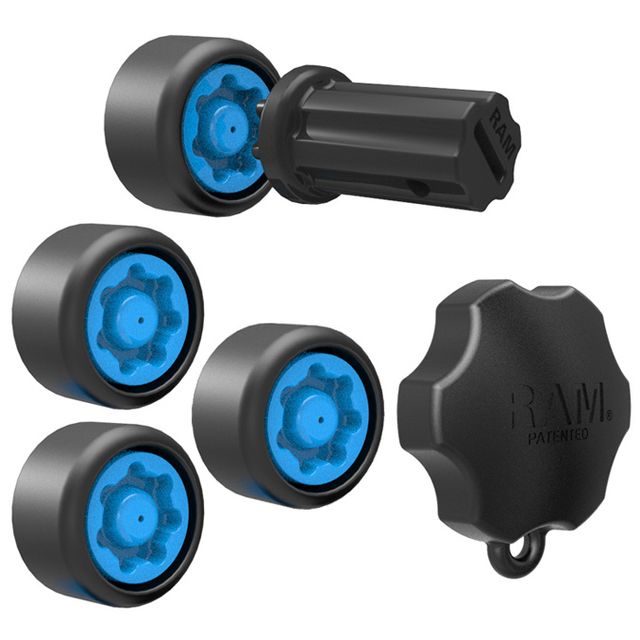 RAM Pin-Lock™ Beveiligingskit voor dubbele zwaaarmen en gimbalbeugels - RAM Mounts RAP-S-KNOBG-109-1U afbeelding 2