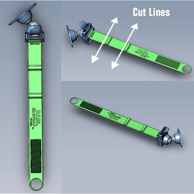 RAM EZ-Strap™ Rail Mount met dubbele bal en diamantbasisadapter - RAM Mounts RAP-SB-187U afbeelding 5