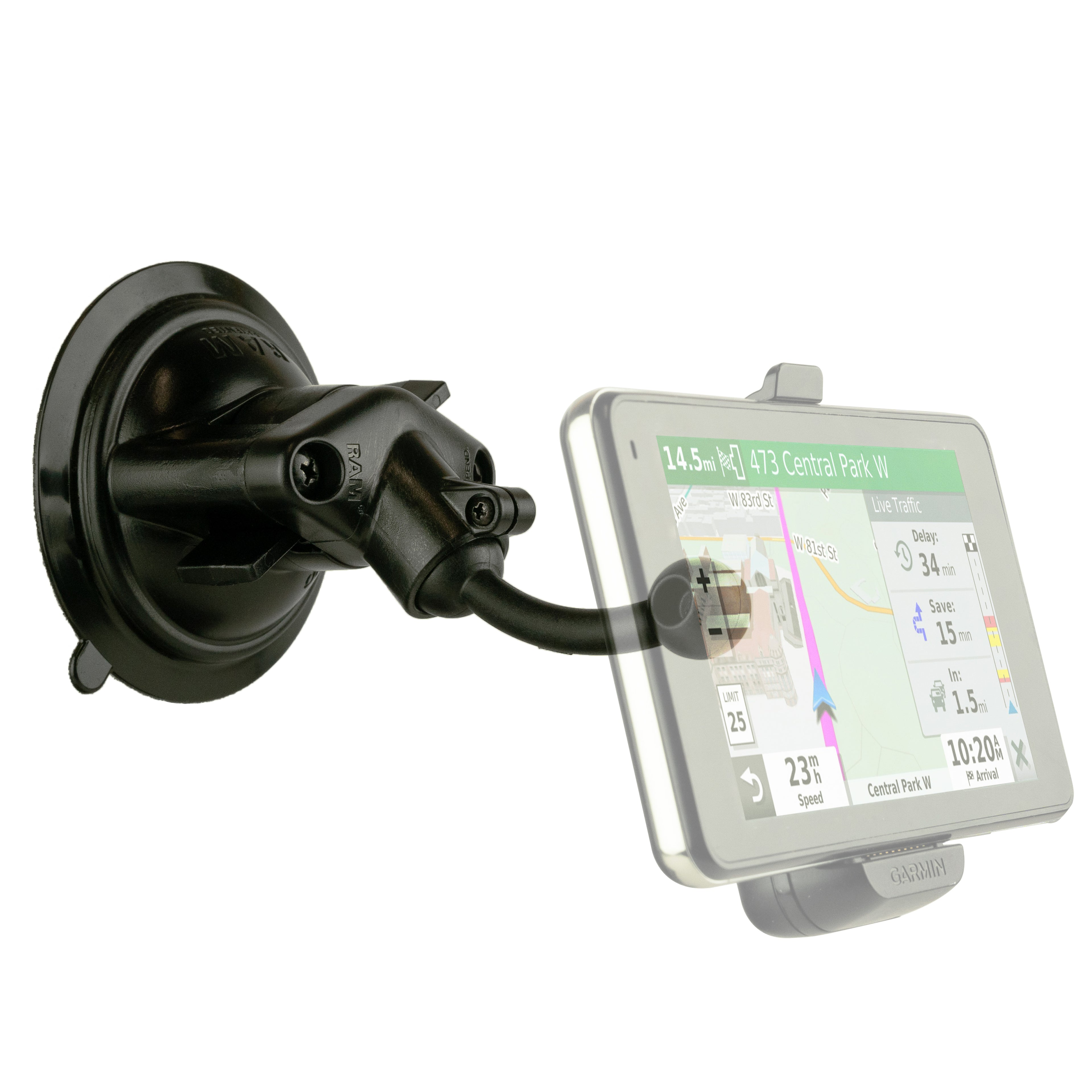 RAM twist lock zuignapbevestiging met 17mm garmin bal drive more - RAM Mounts RAP-SB-224-1-RGLU