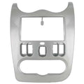 2-DIN frame Dacia Duster Logan Sandero 10-12 zilver
