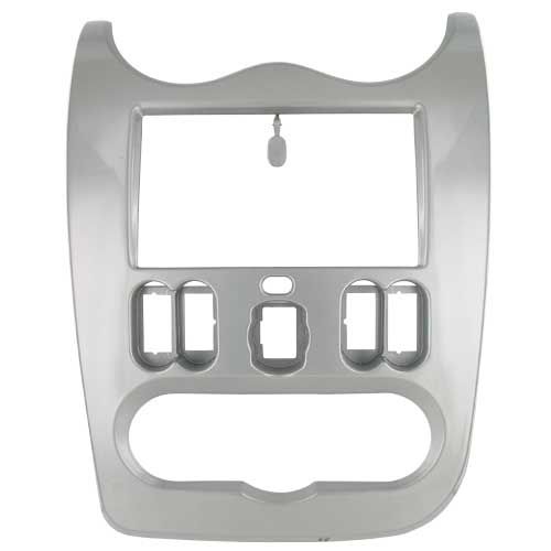 2-DIN frame Dacia Duster Logan Sandero 10-12 zilver