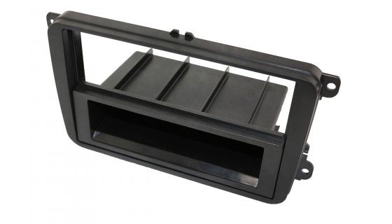 2-DIN frame Skoda VW Golf 5-6 met bakje zwart rubber touch