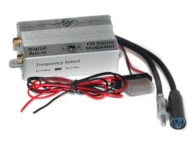 AUX IN - digitale FM modulator 2 frekw. DIN M & DIN F RCA