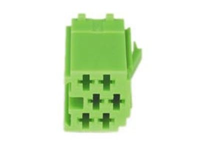 conn. mannelijk 6-pin green MINI ISO 10 stuks
