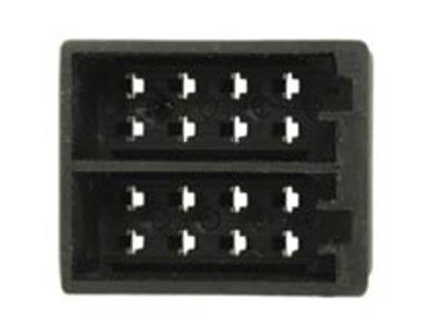 conn. vrouwelijk 16-pin ISO power+speaker f. 2 8 MM conn
