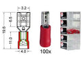 Kabelschoen schuif vrouwelijk 2.8 mm rood 100 stuks