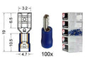 Kabelschoen schuif vrouwelijk 2.8 mm blauw 100 stuks