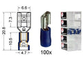 Kabelschoen schuif vrouwelijk 6.3 mm blauw 100 stuks