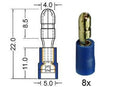 Kabelschoen rond verguld 4 0 mm blauw 8 stuks