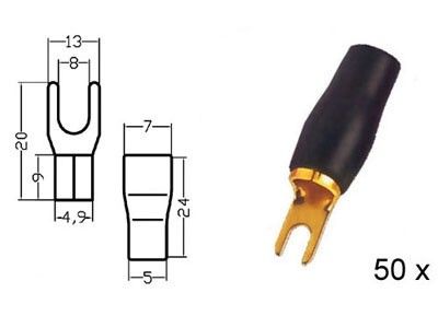 Kabelvork geisoleerd VERGULD zwart 10mm - 7AWG diam 8.5m