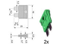 steekzekering 30A groen 2 stuks verpakt in blister