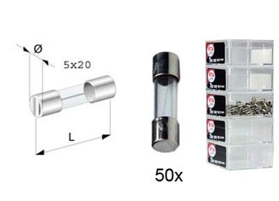 glas zekering rapid type 3A 5x20 mm 50 stuks in een doosje