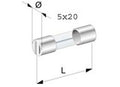 Glaszekering set 5x20 mm 3 STUKS 2A 3A 5A