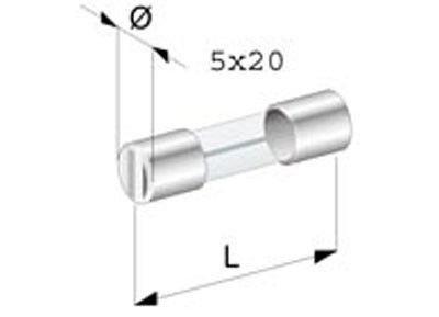 Glaszekering set 5x20 mm 3 STUKS 2A 3A 5A