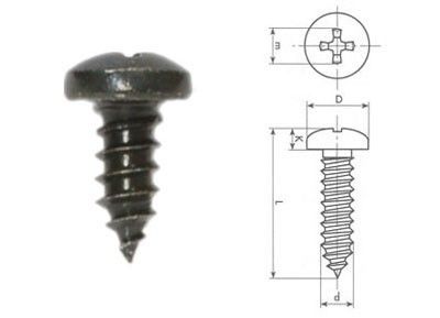 Zelftappende schroeven DIN7981 4 2 x 9 5 mm zwart 100 st