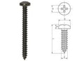 Zelftappende schroeven DIN7981 4 2 x 38 mm zwart 8 stuks