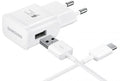 Lader 230V Samsung EP-TA20EWECGWW usbA + usbC 1.2m wit (QC)