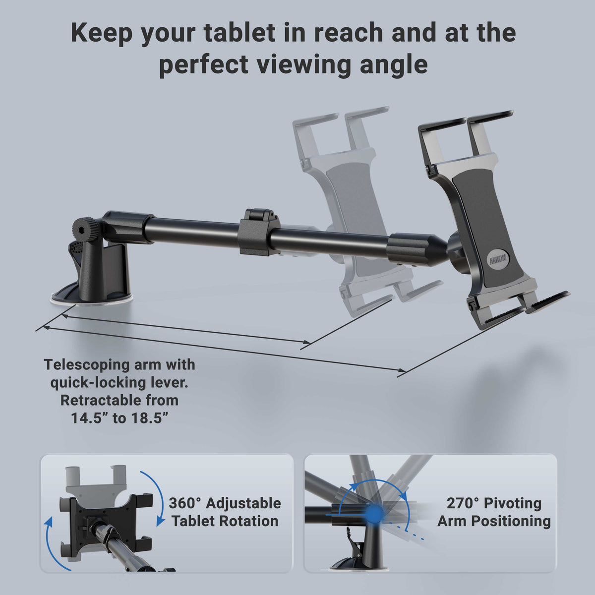 Arkon TAB-CM117 – toelichting op de verstelbare arm – artikel 92220197